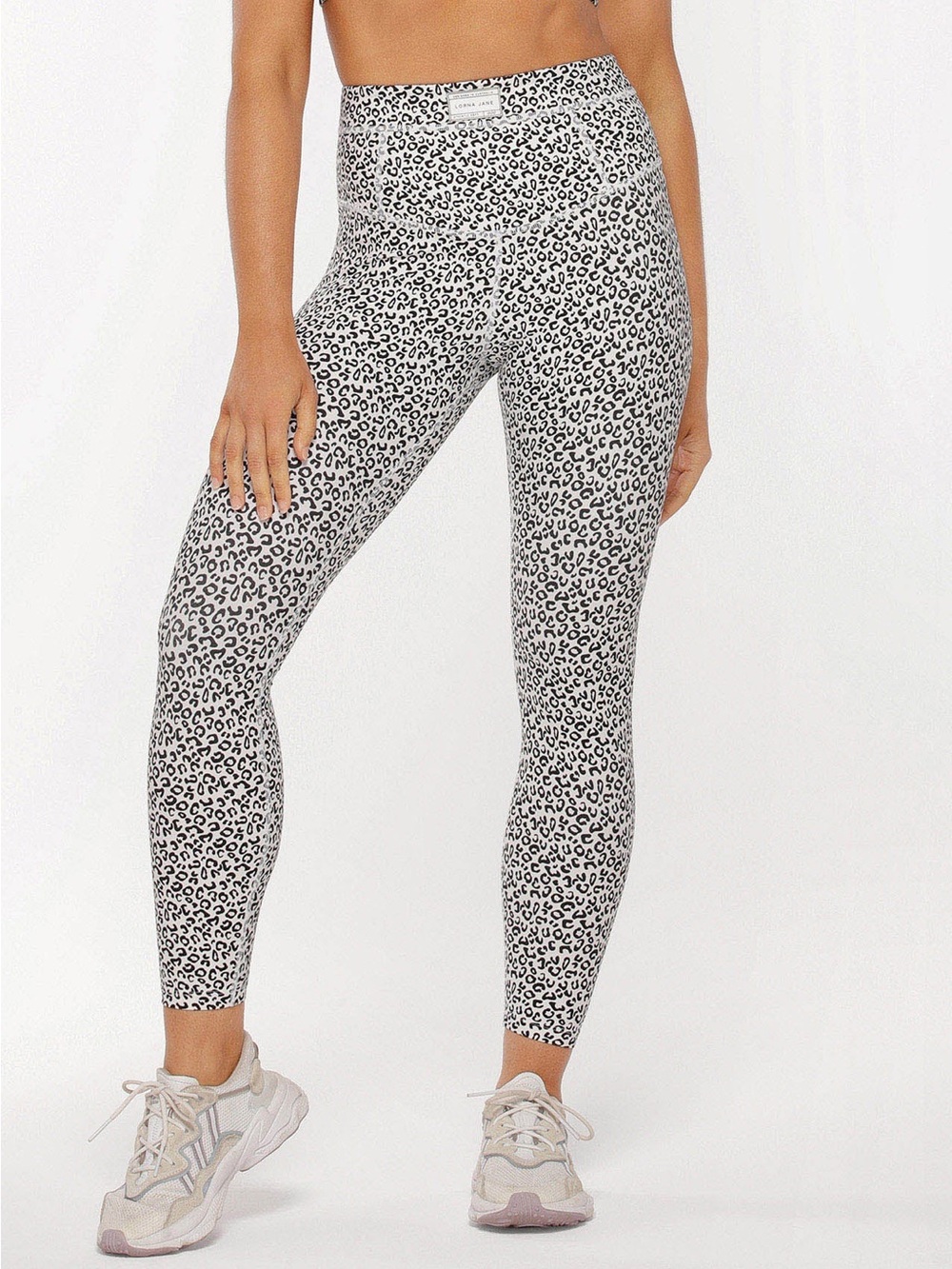 Lorna Jane Micro Leopard Core Stability Ankle Biter High-Rise Leggings